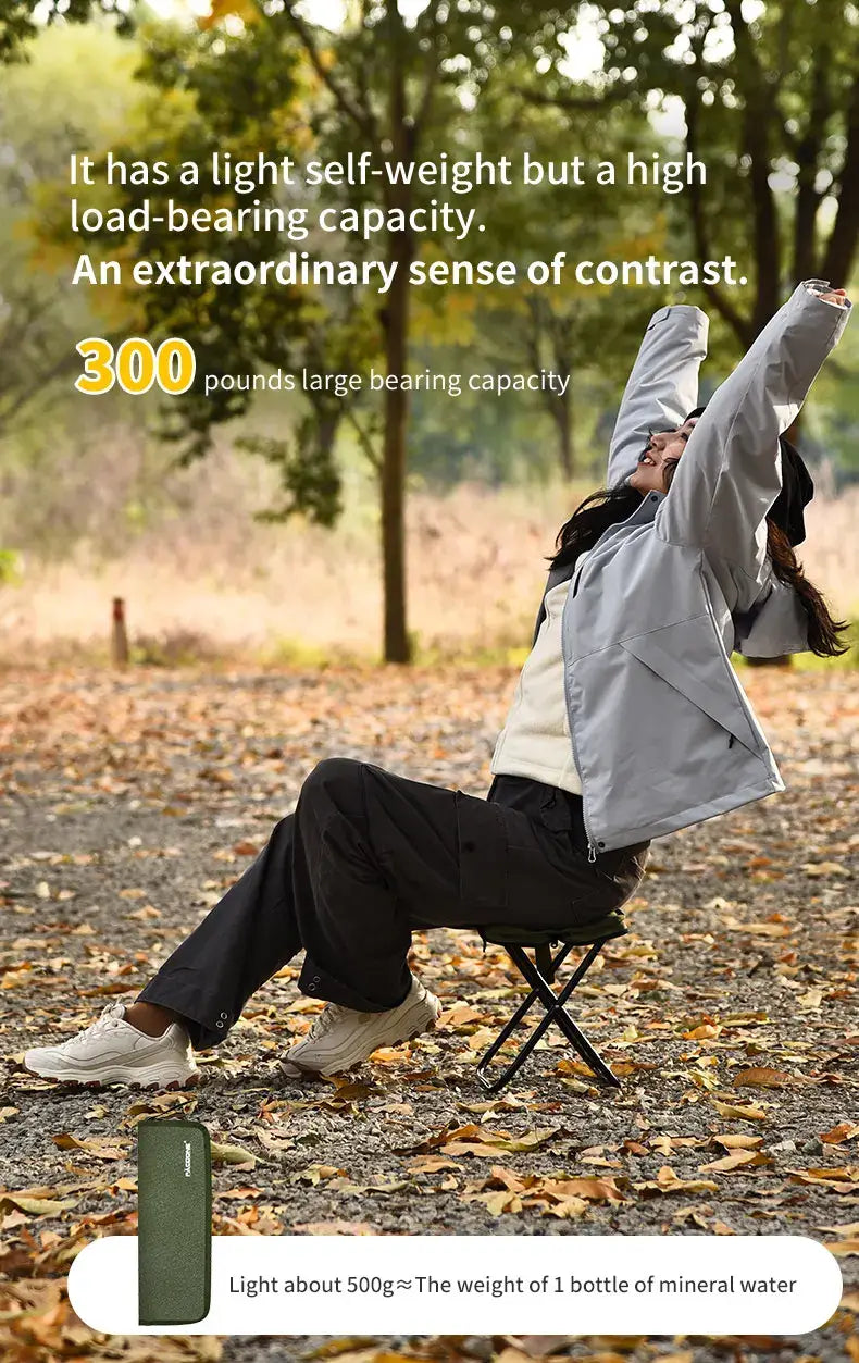 Pacoone Golden Folding Chair – Aluminium Alloy Camping Seat with Carry Bag