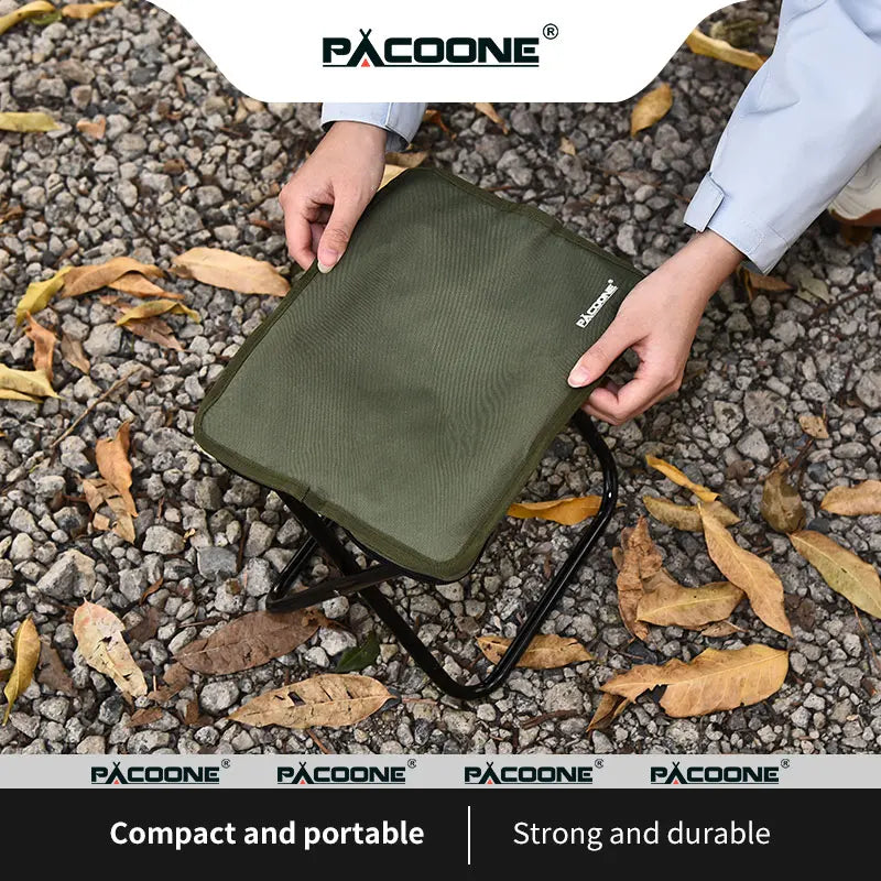 PACOONE Outdoor Camping Chair Golden Aluminum Alloy Folding Chair With Bag Stool Seat Fishing Camping