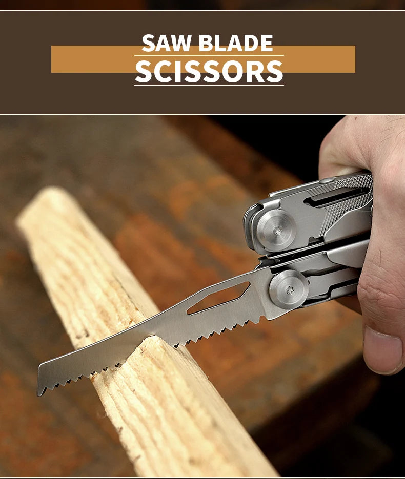 Compact Stainless-Steel 13-in-1 Folding Pliers Multi-Tool for Camping & EDC