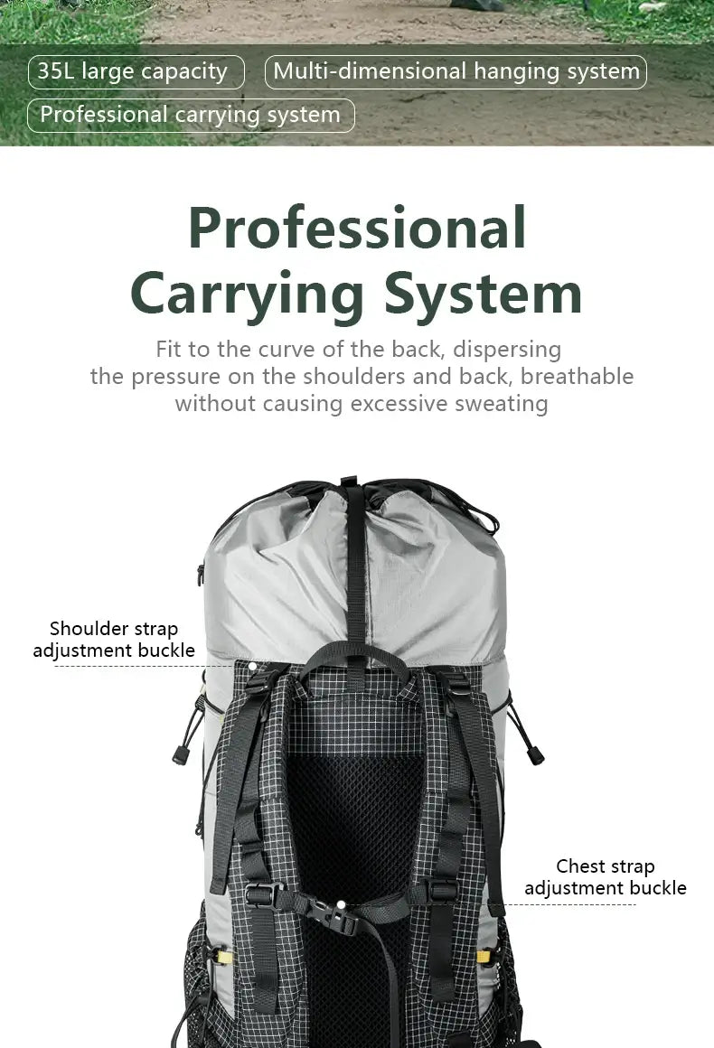 Bisinna Camping Backpack 25-35L – Ultralight Travel Hiking Bag for Men & Women