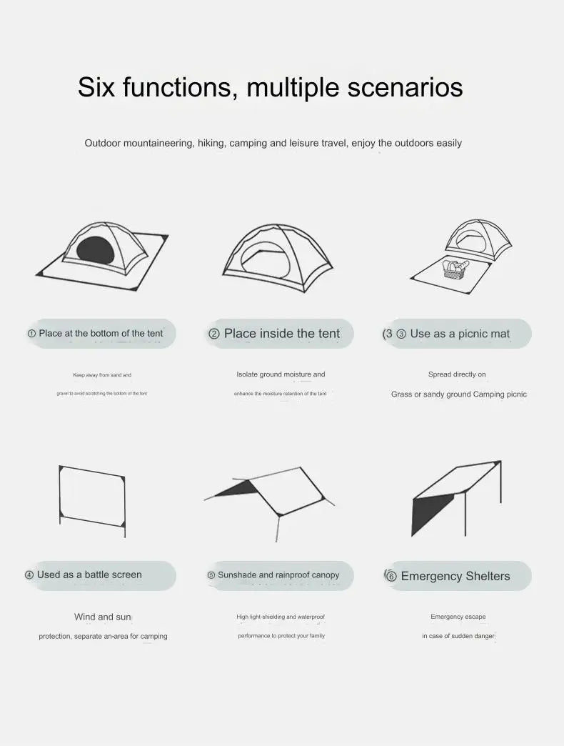 Hikeman Camping Mat – Waterproof 210D Oxford Ground Sheet for Tent or Picnic