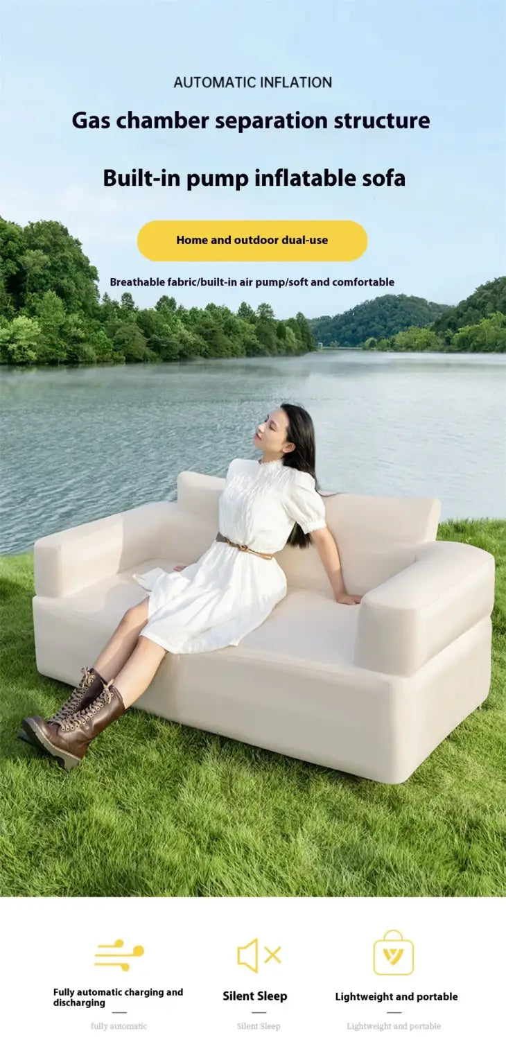 LohasCamping Inflatable Air Sofa – Portable Waterproof Lazy Chair for Outdoor & Home