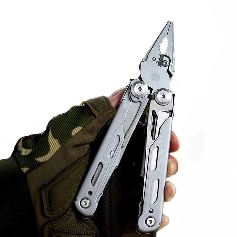 Compact Stainless-Steel 13-in-1 Folding Pliers Multi-Tool for Camping & EDC
