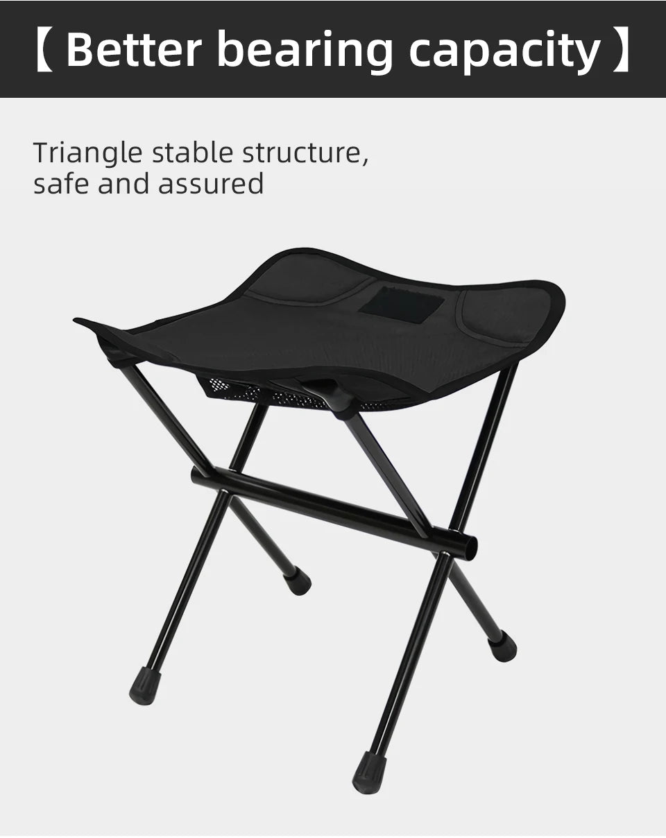 Pacoone Folding Mini Stool – Aluminium Alloy Portable Chair for Camping & Fishing