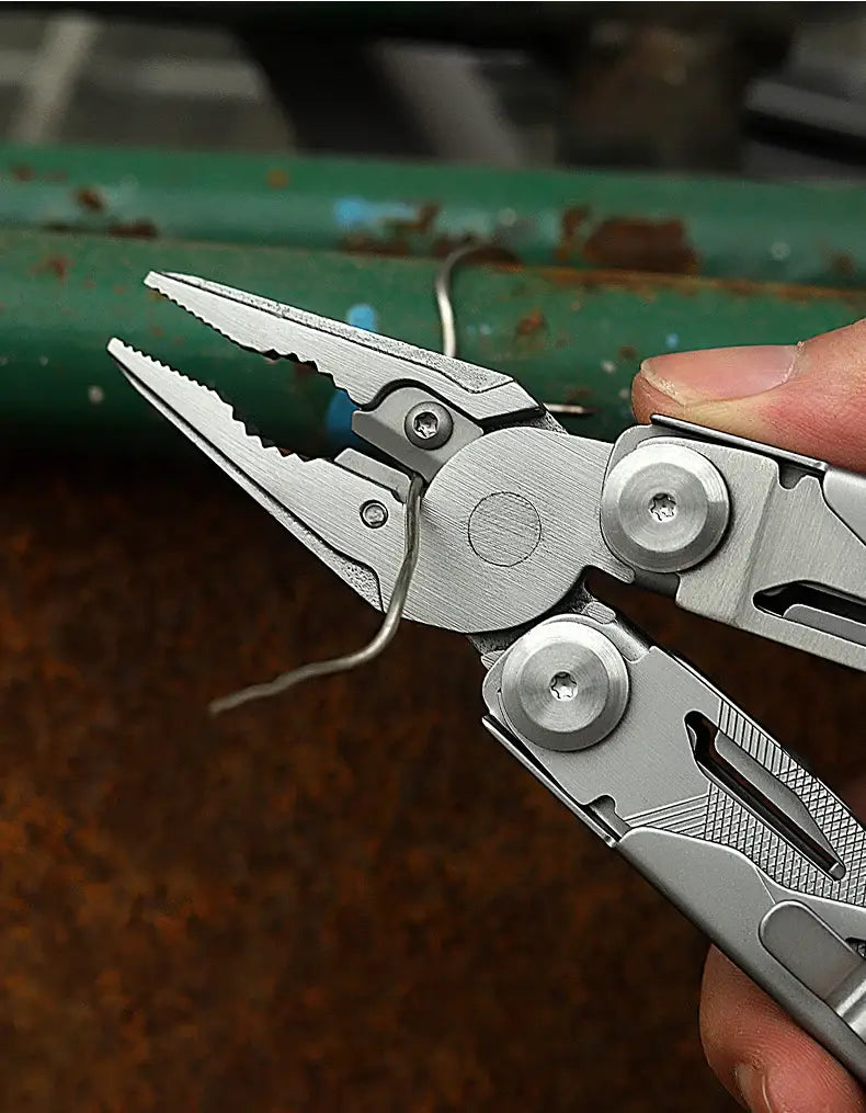 Compact Stainless-Steel 13-in-1 Folding Pliers Multi-Tool for Camping & EDC