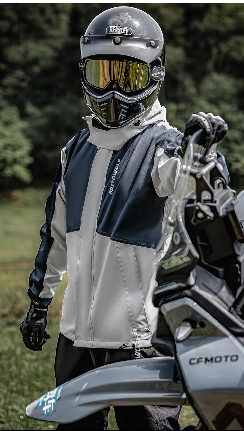 Motorcycle Raincoat Suit – Waterproof Jacket & Trousers for Camping Hiking & Cycling