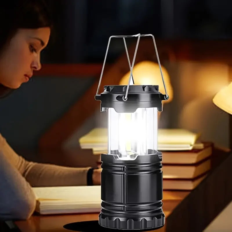 COB LED Camping Lantern – Foldable Battery-Powered Light (1–4 Pcs Set)