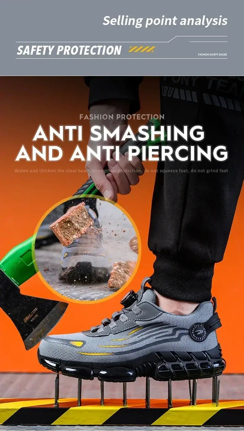 Steel Toe Safety Work Shoes – Anti-Puncture Non-Slip & Lightweight