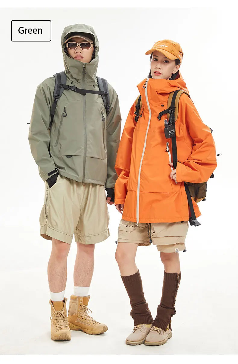 Waterproof Hiking Jacket – Windproof Hooded Outdoor Coat for Men & Women