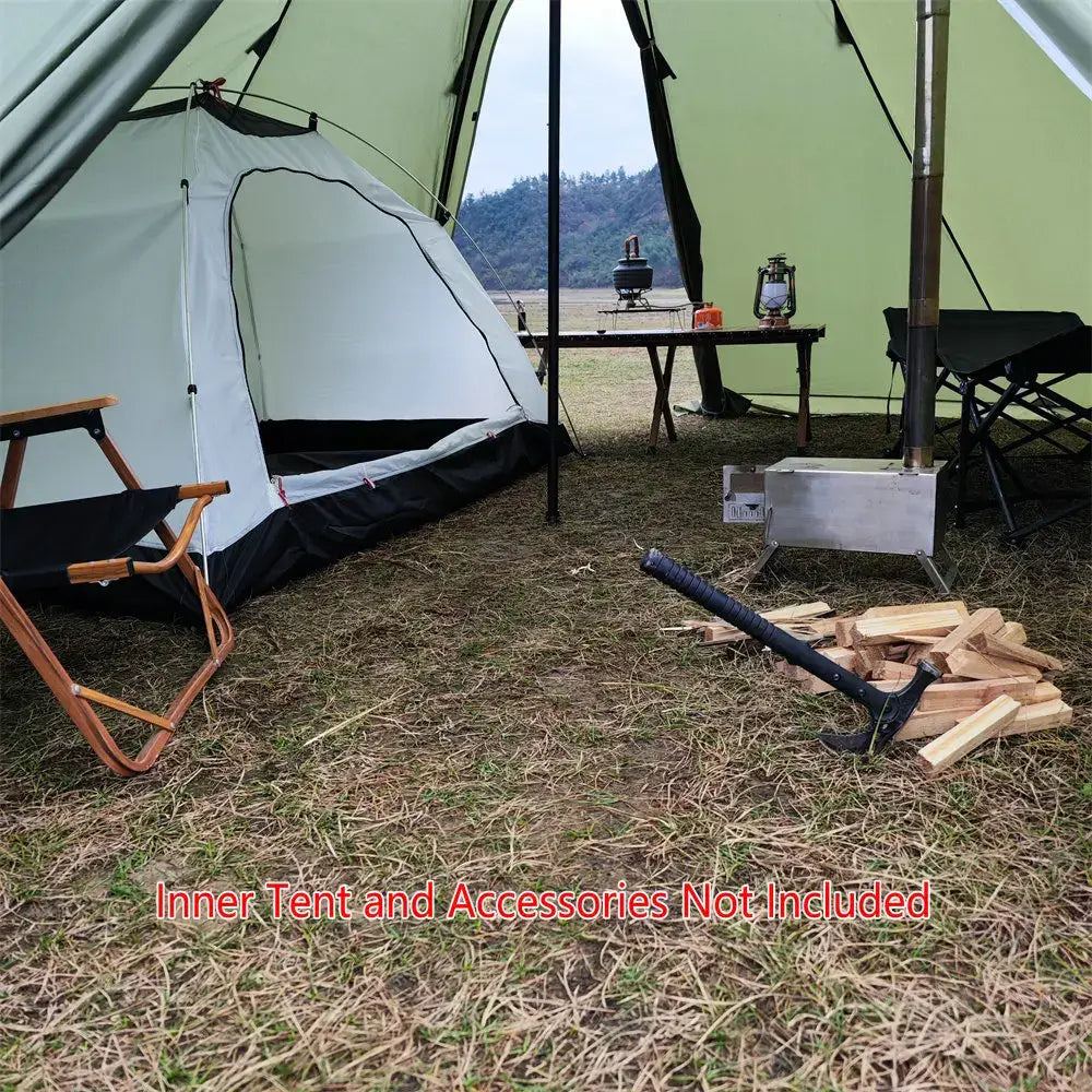 500Pro Tipi Hot Tent – Fire-Retardant Teepee with Stove Jack (5–8 Person)