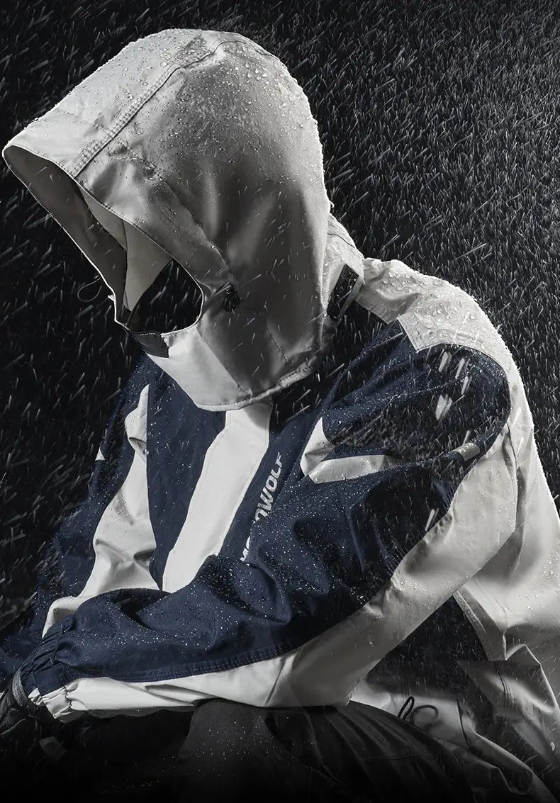 Motorcycle Raincoat Suit – Waterproof Jacket & Trousers for Camping Hiking & Cycling