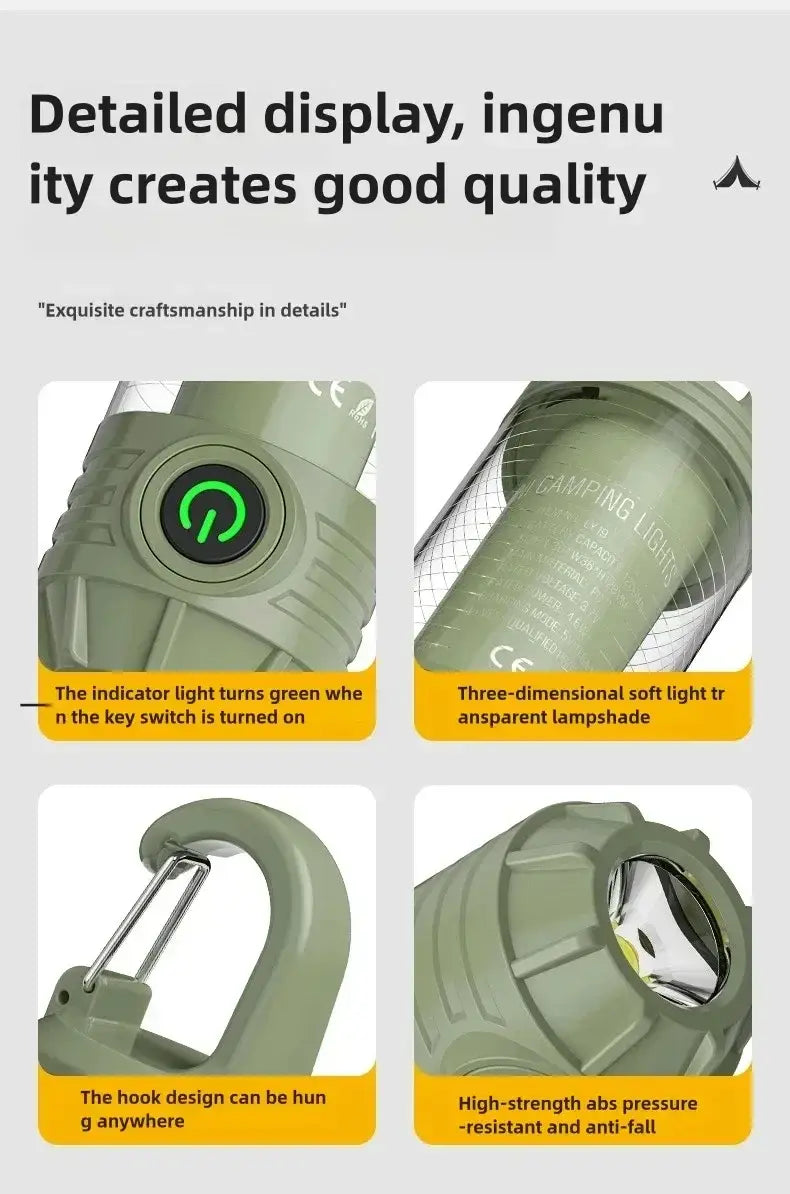 Rechargeable LED Camping Light – Portable Waterproof Lantern