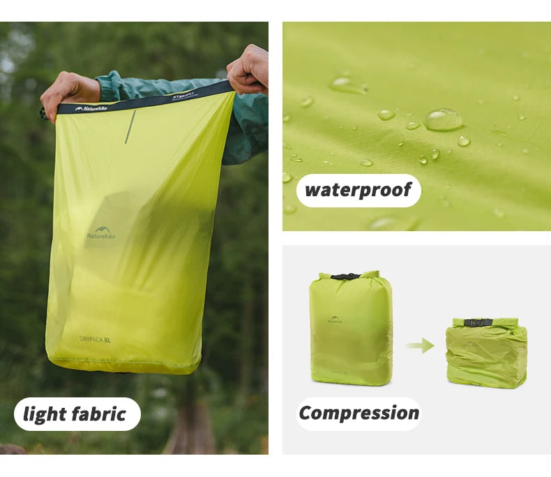 Naturehike Waterproof Dry Bag – 2L/4L/8L Compression Sack for Camping
