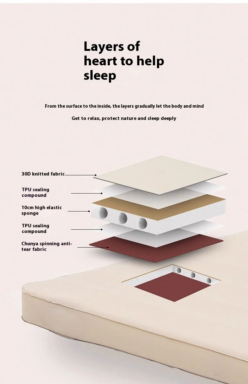 LohasCamping Double Self-Inflating Mattress – 10 cm Compact Folding Sleeping Bed