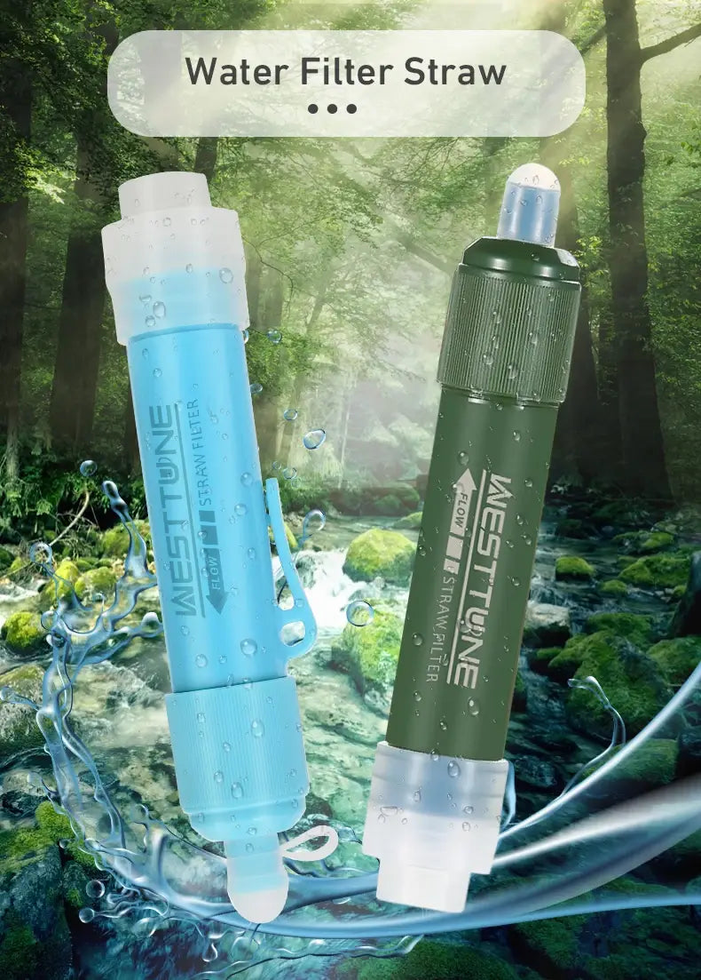 Portable Mini Filter Straw – Carbon Fibre Water Purifier for Camping & Survival
