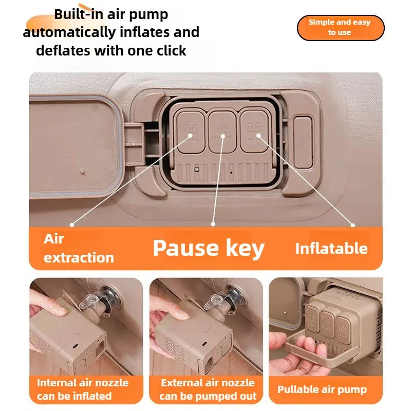 Dotwise Inflatable Camping Mattress – 40cm Thick Bed with Built-In Pump