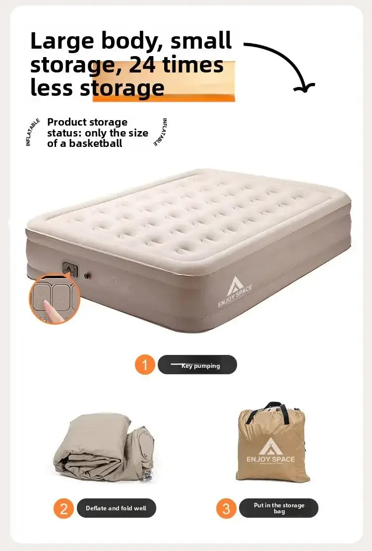 Dotwise Inflatable Camping Mattress – 40cm Thick Bed with Built-In Pump