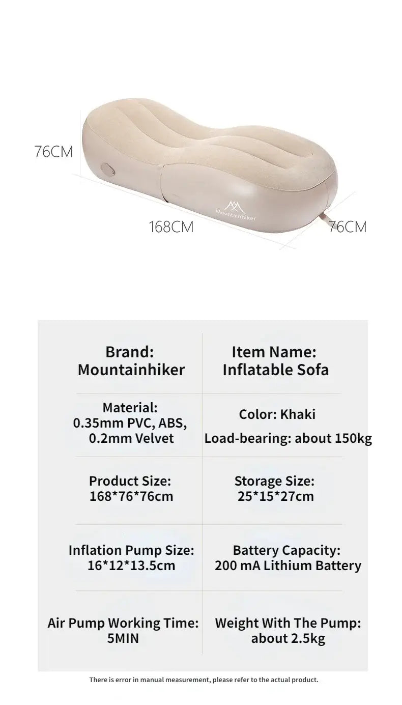 MountainHiker Inflatable Sofa Bed – Portable Lazy Air Mattress for Camping