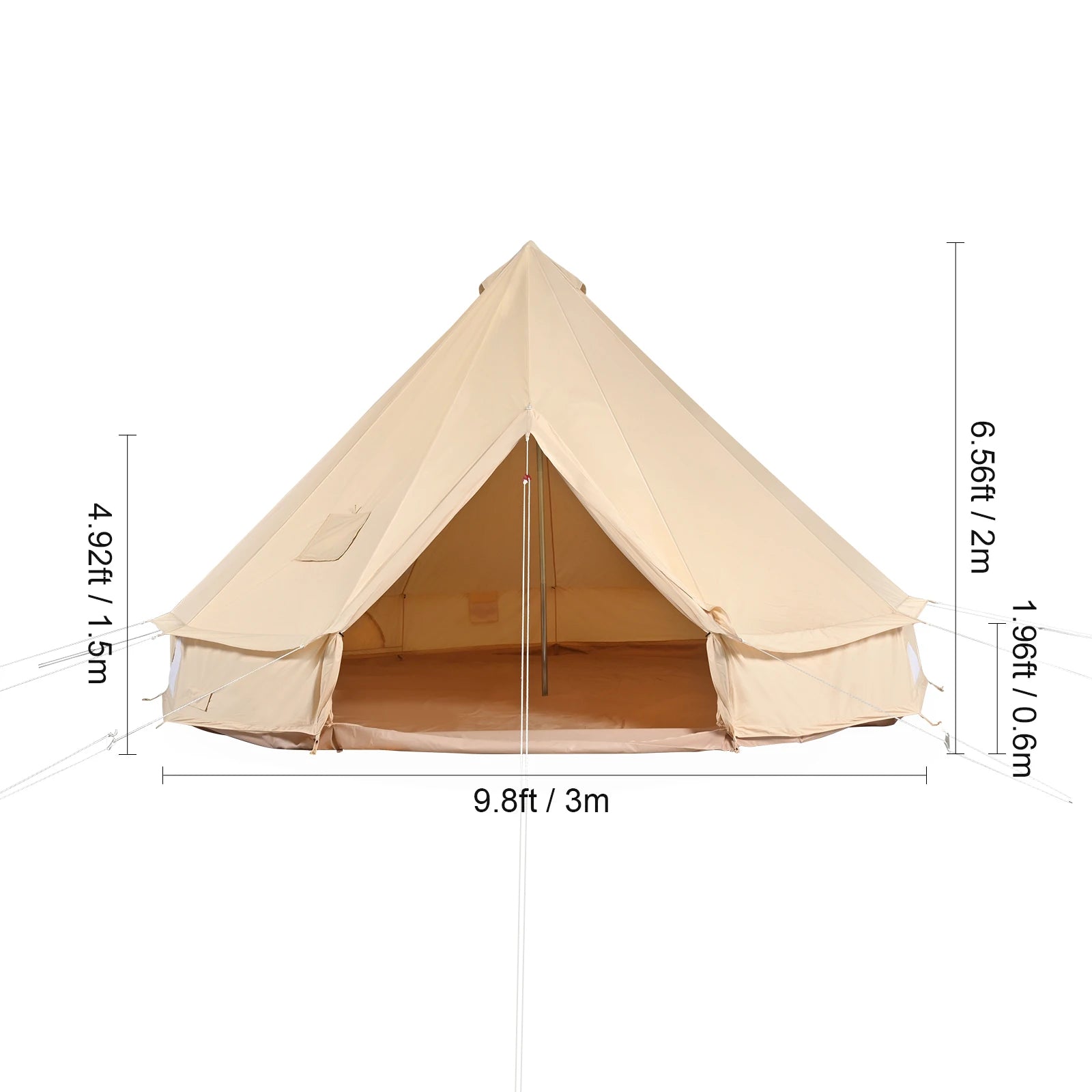 Succebuy Canvas Bell Tent – 4-Season Cotton Yurt Tent with Stove Jack