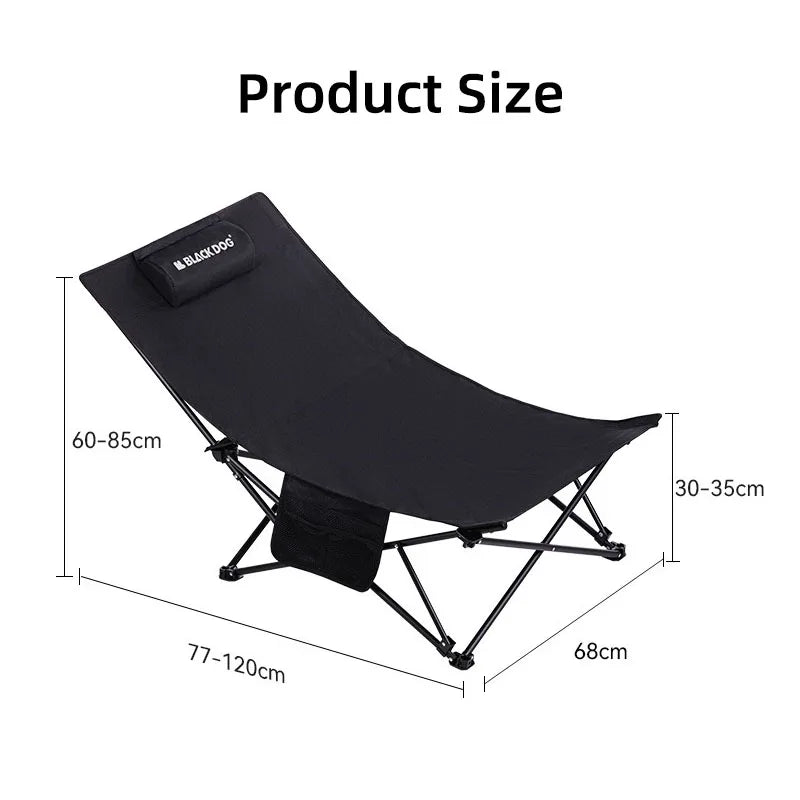 BlackDog Outdoor Reclining Chair – Folding Cotton-Padded Fishing & Camping Chair