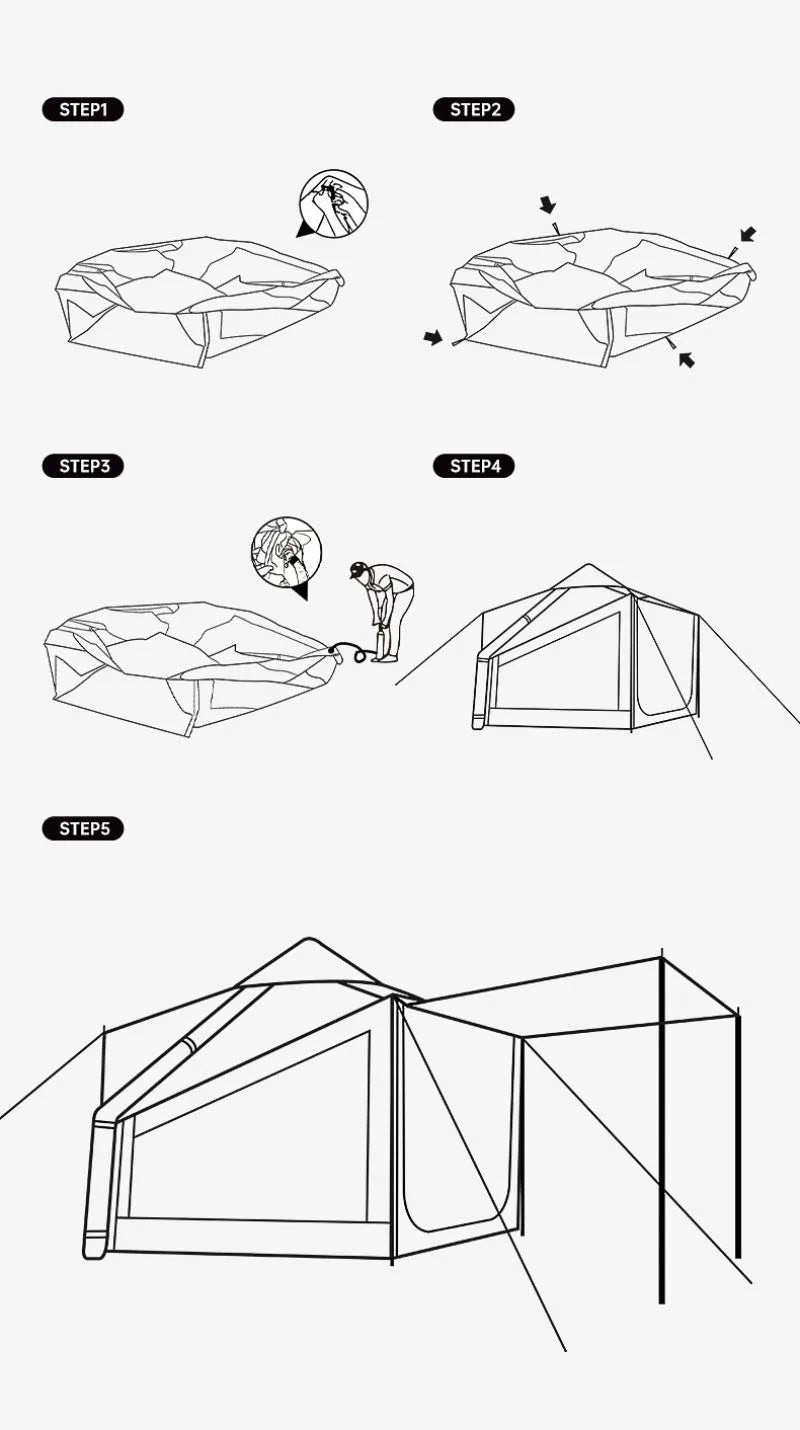 Oxford Cloth Inflatable Tent – Automatic Waterproof & Sunproof Camping Shelter
