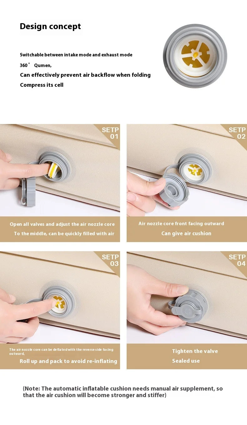 LohasCamping Double Self-Inflating Mattress – 10 cm Compact Folding Sleeping Bed