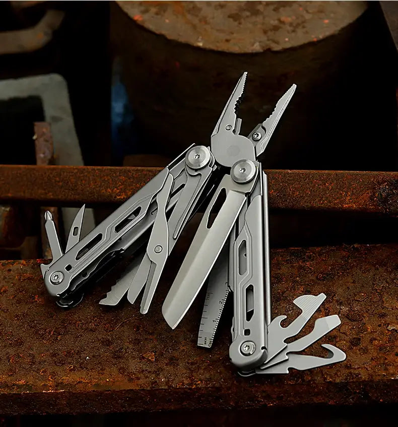 Compact Stainless-Steel 13-in-1 Folding Pliers Multi-Tool for Camping & EDC