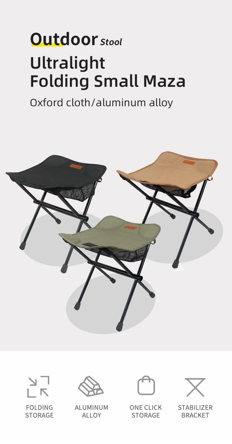 Pacoone Folding Mini Stool – Aluminium Alloy Portable Chair for Camping & Fishing