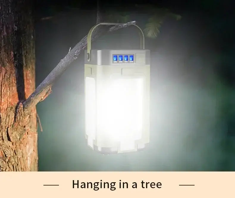 Solar Foldable Camping Light – 4-Blade LED Tent Lamp with 2000mAh Battery