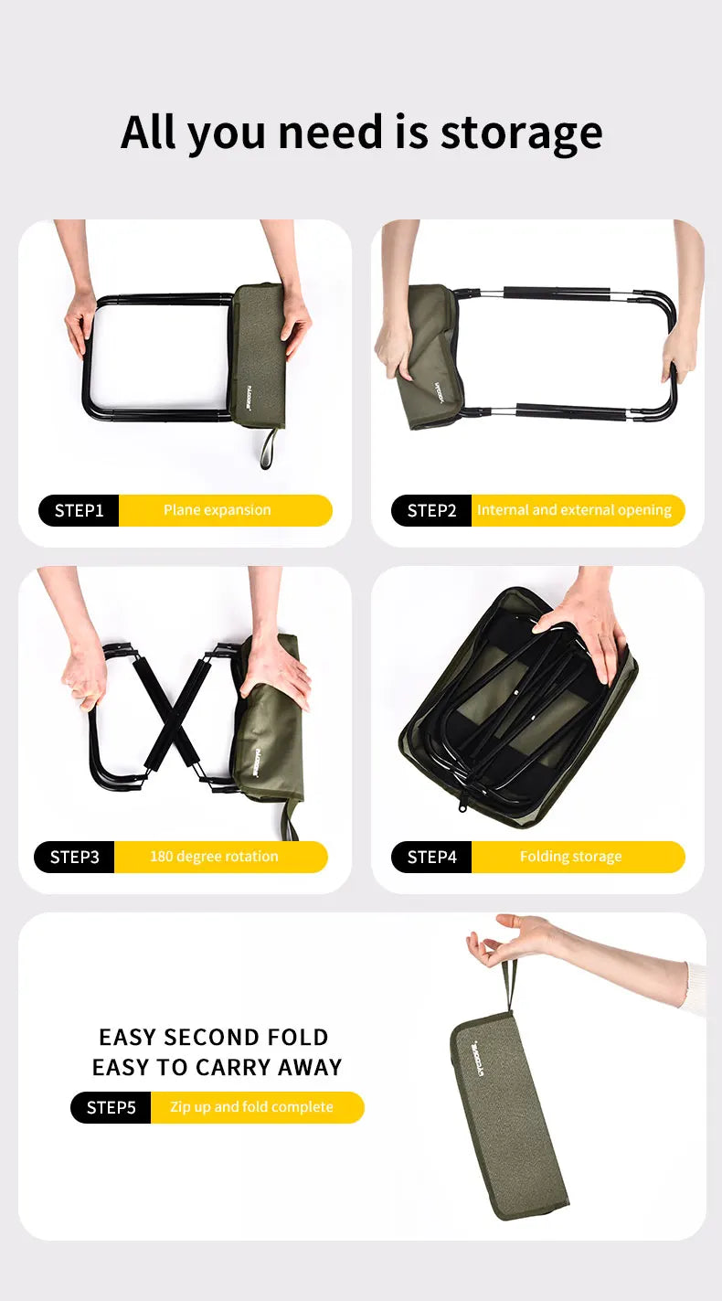 Pacoone Golden Folding Chair – Aluminium Alloy Camping Seat with Carry Bag