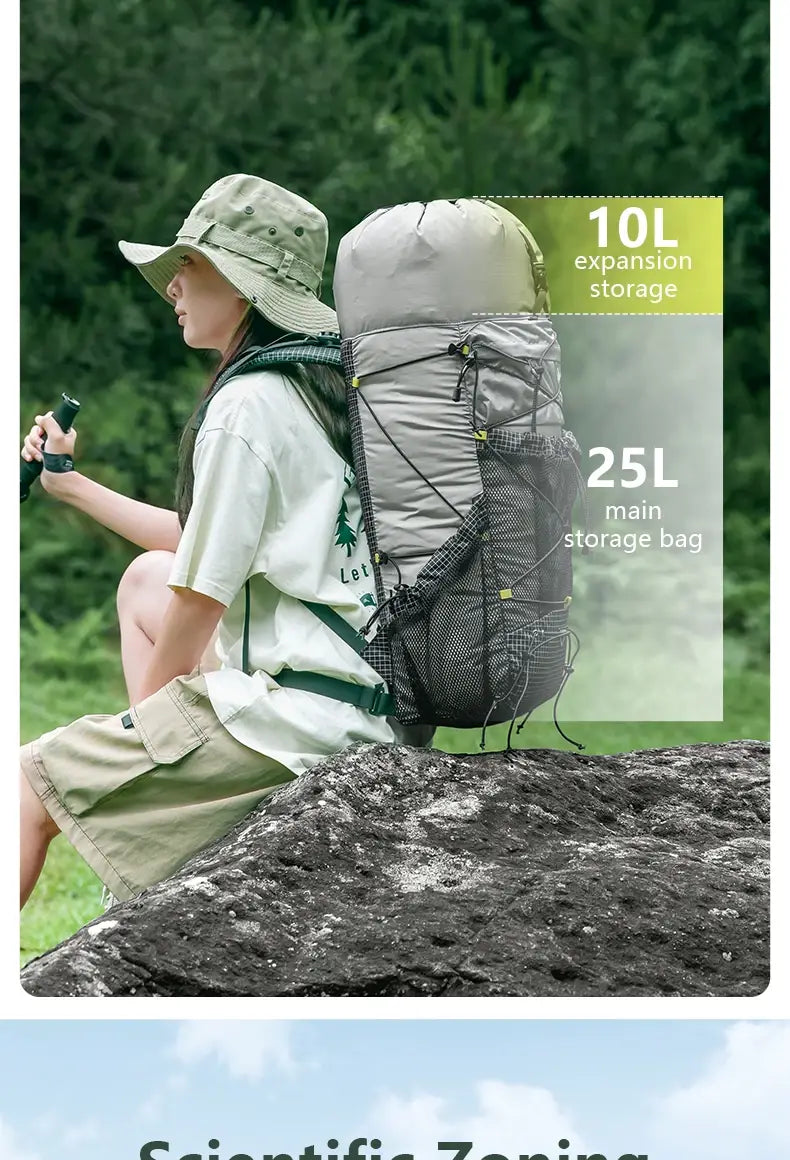 Bisinna Camping Backpack 25-35L – Ultralight Travel Hiking Bag for Men & Women