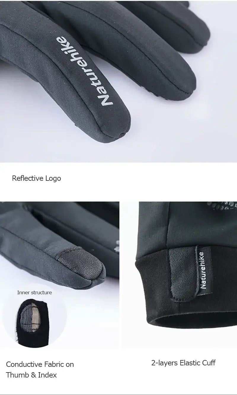 Naturehike NH19S005-T Winter Gloves – Insulated Fleece Touchscreen Anti-Slip