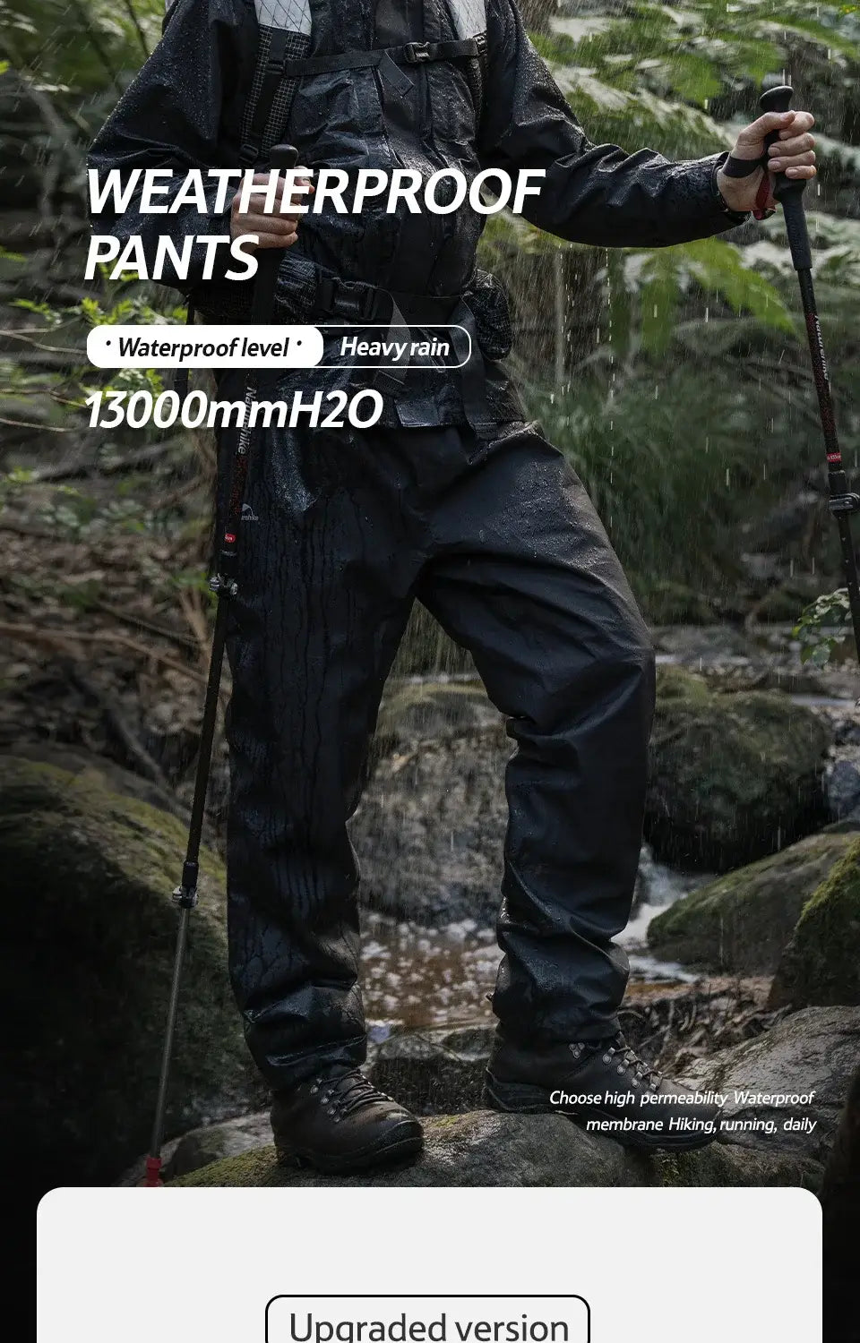 Naturehike Rainproof Hiking Trousers – Waterproof Breathable & Windproof