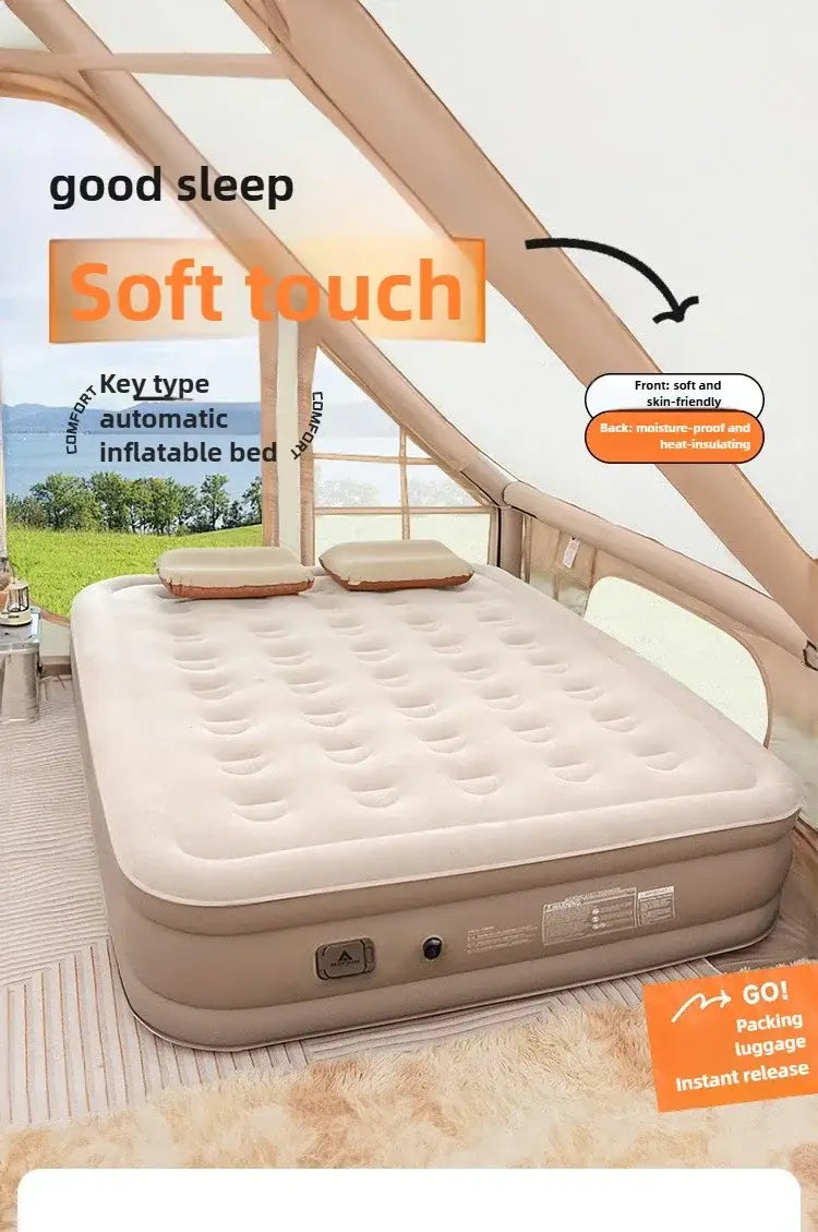 Dotwise Inflatable Camping Mattress – 40cm Thick Bed with Built-In Pump