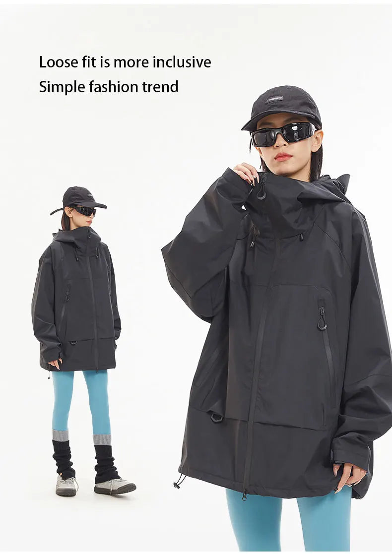 Waterproof Hiking Jacket – Windproof Hooded Outdoor Coat for Men & Women