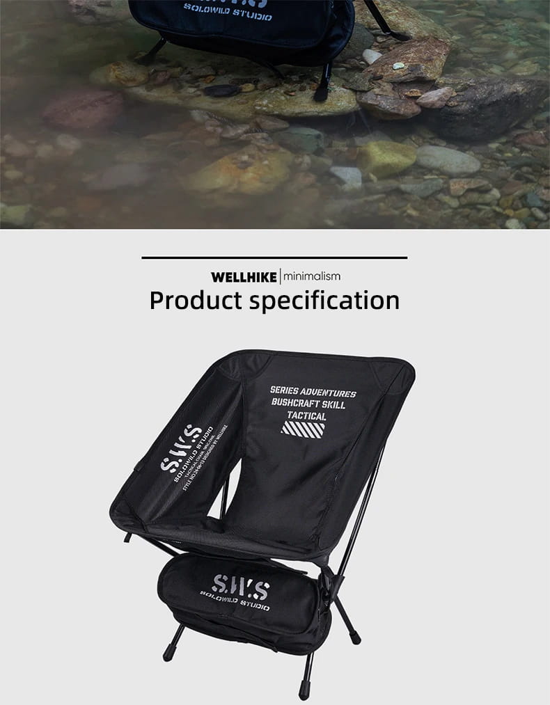 WellHike Folding Moon Chair – Lightweight Square Frame Beach & Picnic Chair