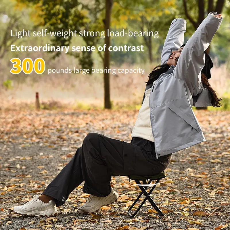 PACOONE Outdoor Camping Chair Golden Aluminum Alloy Folding Chair With Bag Stool Seat Fishing Camping