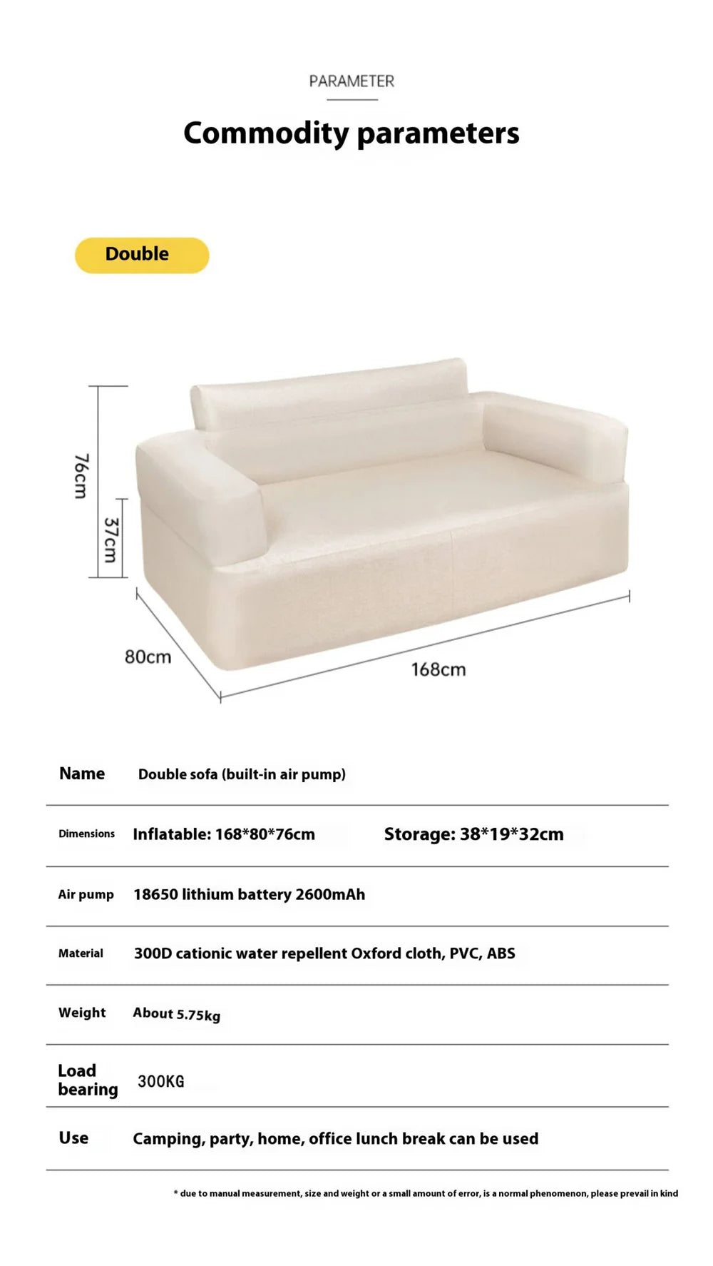 LohasCamping Inflatable Air Sofa – Portable Waterproof Lazy Chair for Outdoor & Home