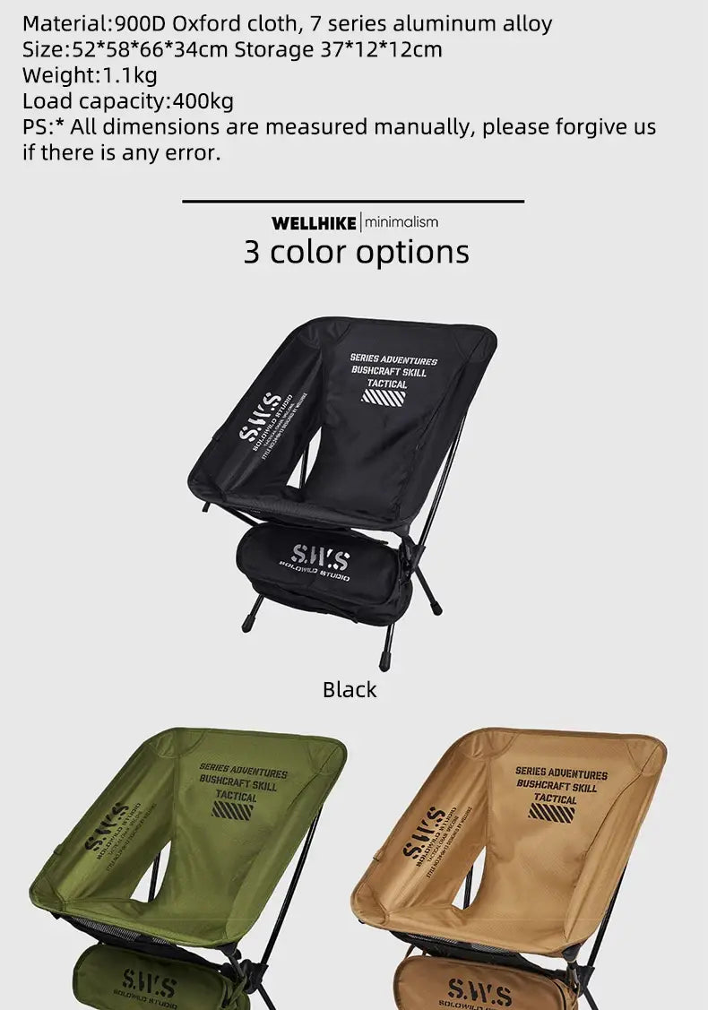 WellHike Folding Moon Chair – Lightweight Square Frame Beach & Picnic Chair