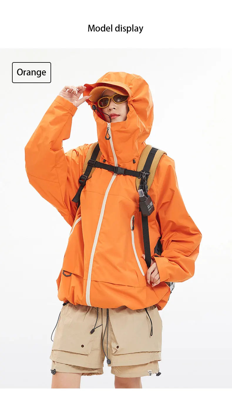 Waterproof Hiking Jacket – Windproof Hooded Outdoor Coat for Men & Women