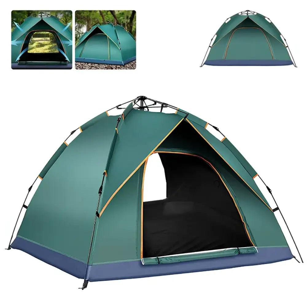 Automatic Camping Tent – Waterproof Folding Shelter for 3–4 People - Green - Automatic Camping Tent – Waterproof