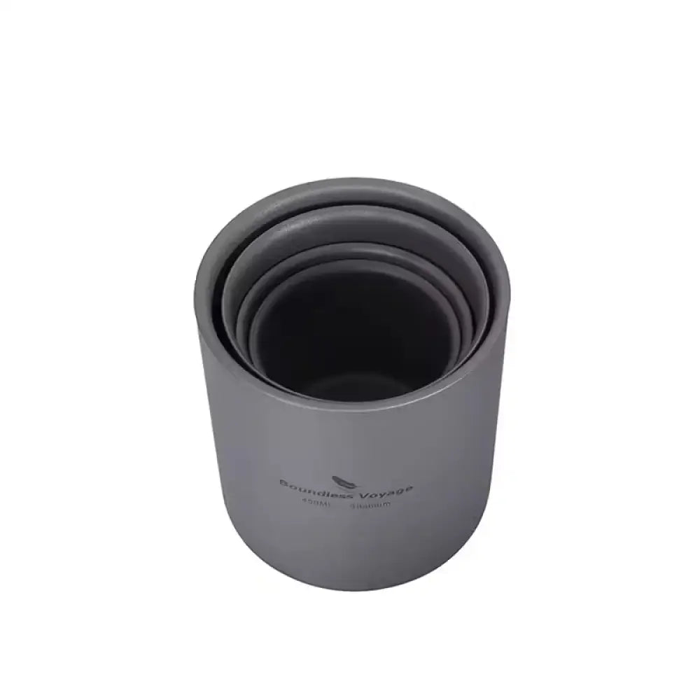 Boundless Voyage Titanium Cup Set – Double-Wall Camping Mug Collection (120–450ml) - Boundless Voyage Titanium Cup Set