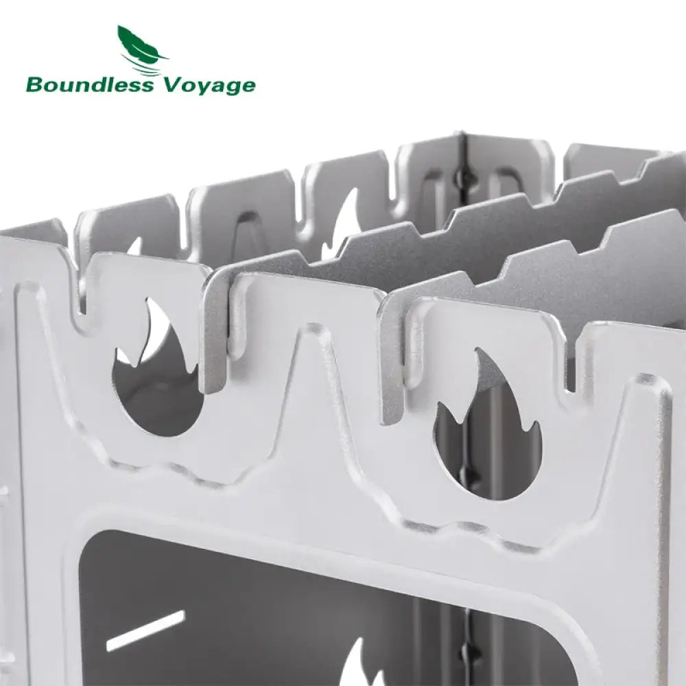 Boundless Voyage Titanium Wood Stove – Ultralight Folding Bushbox with BBQ Grill - Titanium Wood Stove - Boundless