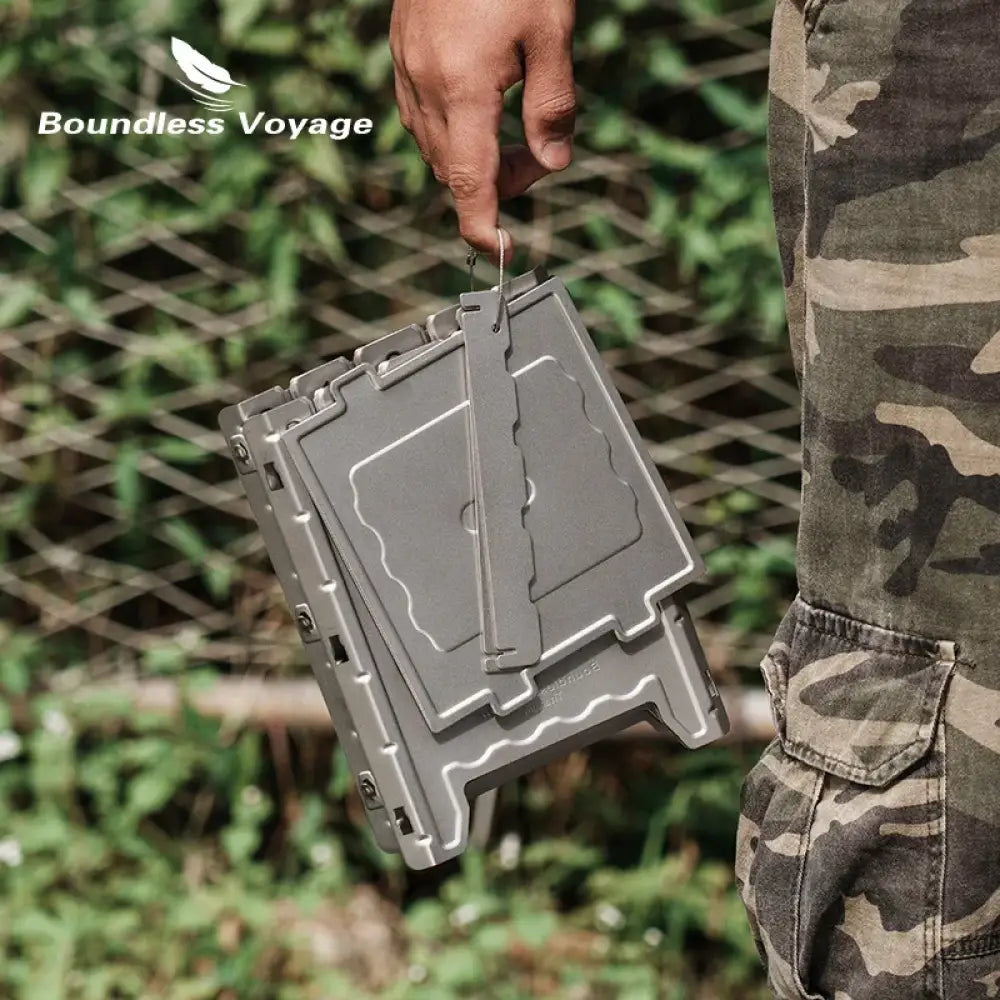 Boundless Voyage Titanium Wood Stove – Ultralight Folding Bushbox with BBQ Grill - Titanium Wood Stove - Boundless