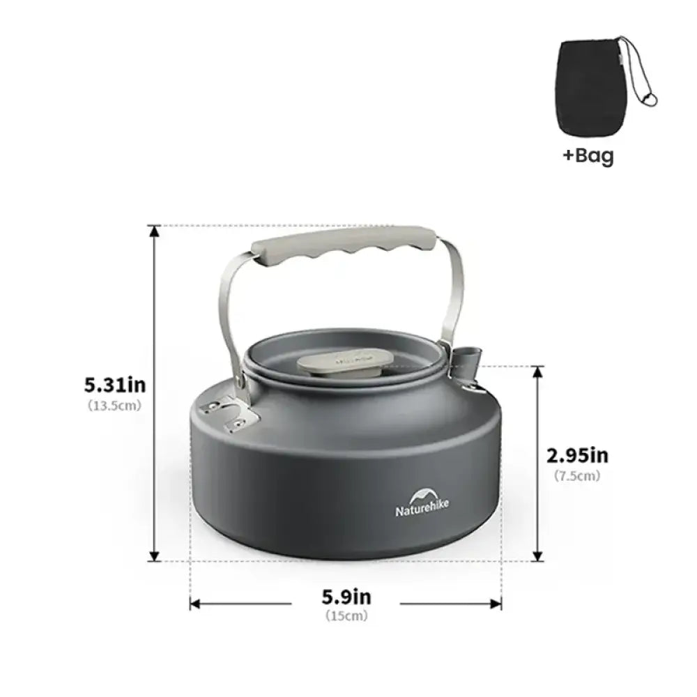 Camping Cookware Set – Non-Stick Cooking Kit with Teapot (4–7 People) - Naturehike - Kettle - 0.8L - Naturehike Camping