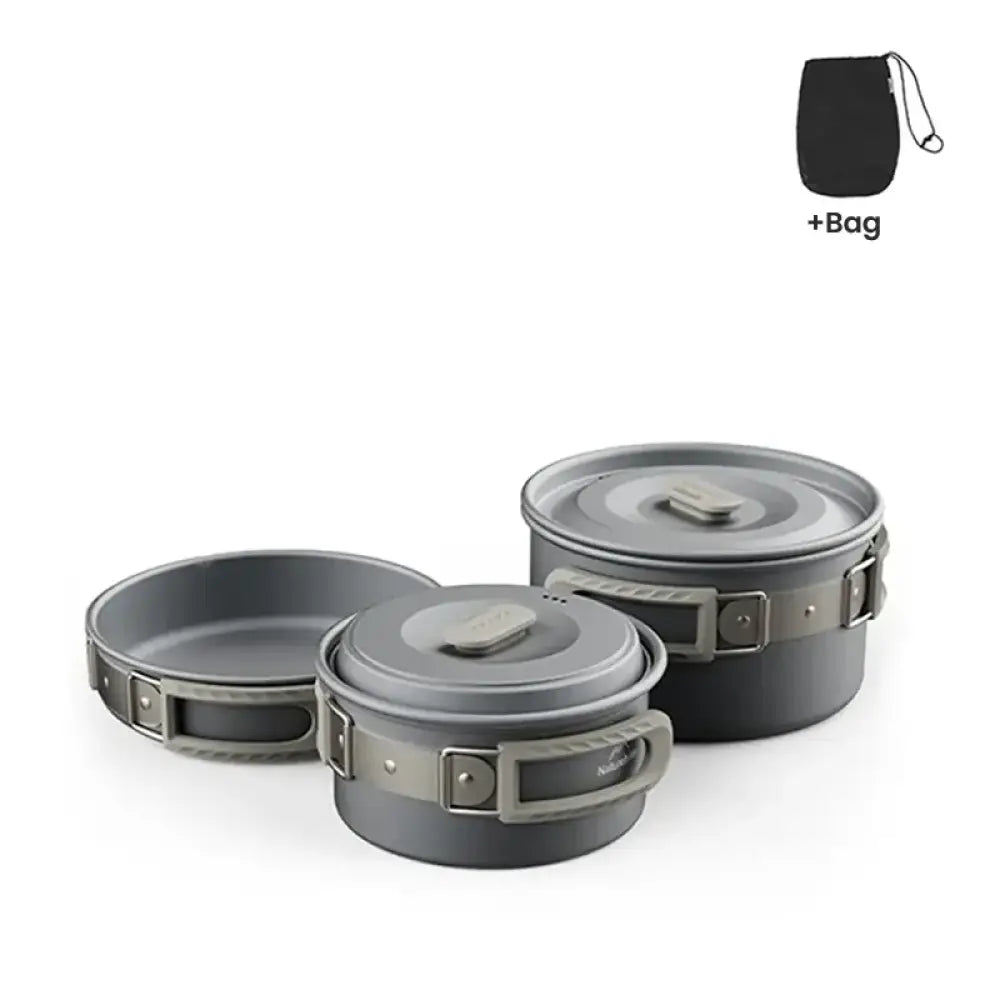 Camping Cookware Set – Non-Stick Cooking Kit with Teapot (4–7 People) - Naturehike - Set A (2-4 Person) - Naturehike