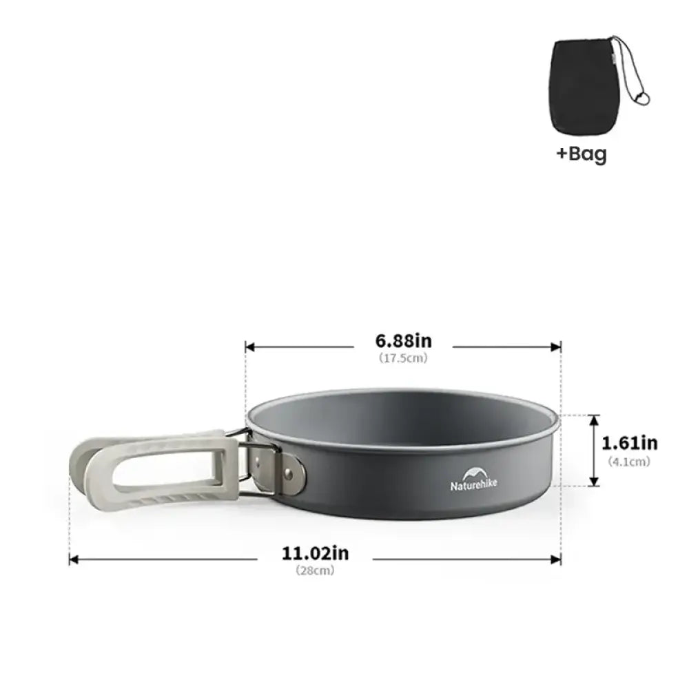 Camping Cookware Set – Non-Stick Cooking Kit with Teapot (4–7 People) - Naturehike - Frying Pan-7 inch - Naturehike
