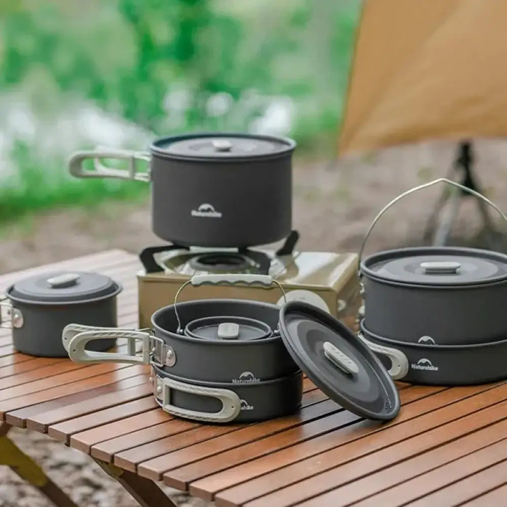 Camping Cookware Set – Non-Stick Cooking Kit with Teapot (4–7 People) - Naturehike - Naturehike Camping Cookware Set –
