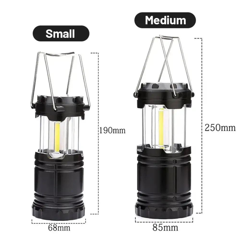 COB LED Camping Lantern – Foldable Battery-Powered Light (1–4 Pcs Set) - COB LED Camping Lantern – Foldable