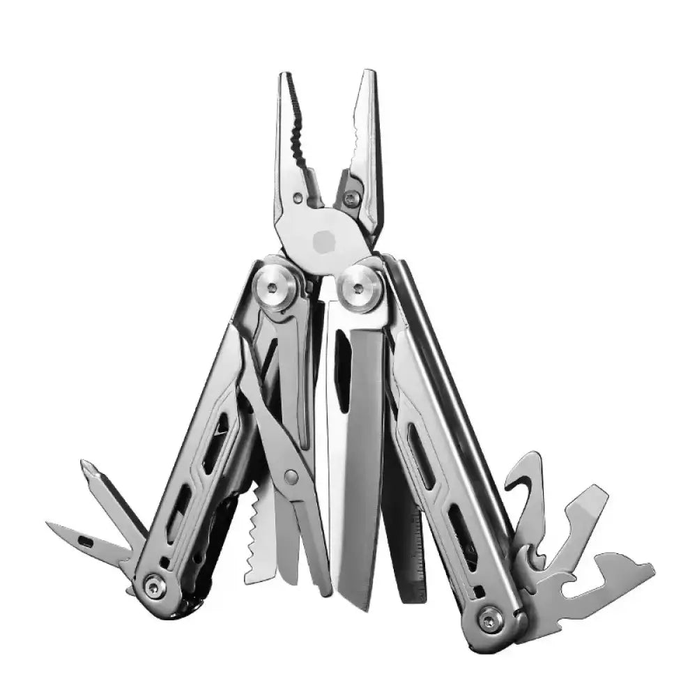 Compact Stainless-Steel 13-in-1 Folding Pliers Multi-Tool for Camping & EDC - Silver - Compact Stainless-Steel 13-in-1